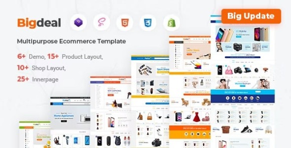 Bigdeal v1.1 – eCommerce Bootstrap 4 & 5 HTML + Admin Template Free