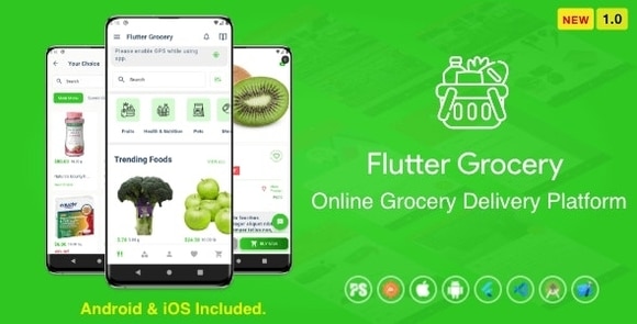Flutter Multi Vendor Grocery v1.1 ( Convenience Store, Food, Vegetable, Fresh Fruit, eCommerce, Retail ) App Source