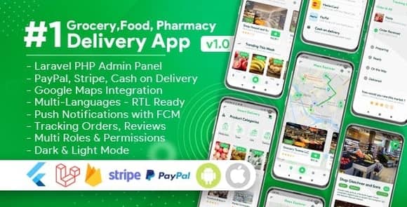 Grocery, Food, Pharmacy, Store Delivery Mobile App with Admin Panel v1.3