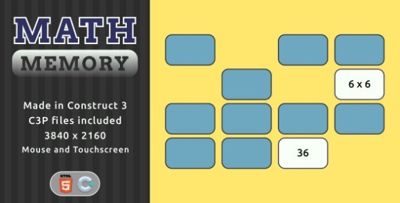 Math Memory – HTML5 Math Game Source Code