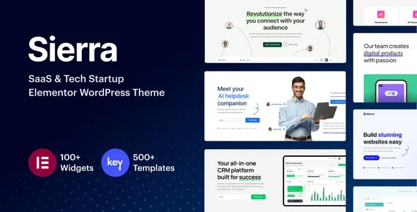 Sierra (v1.0 Nulled) SaaS & Tech Startup Elementor WordPress Theme